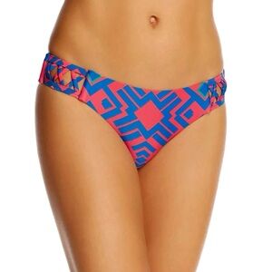 Red Carter Geometric Lattice Hipster Bikini Bottom Size 10